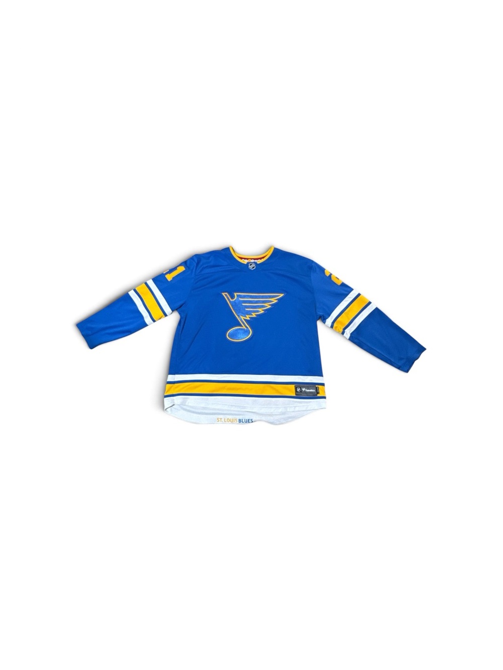 Jimmy Snuggerud #21 St Louis Blues Fanatics NHL Hockey Jersey Mens 2XL Blue Gold